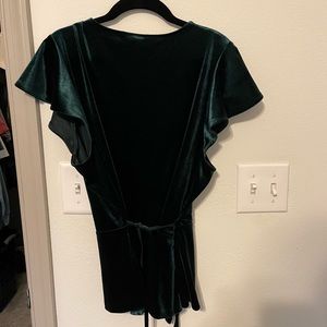 Banana Republic, green suede top.